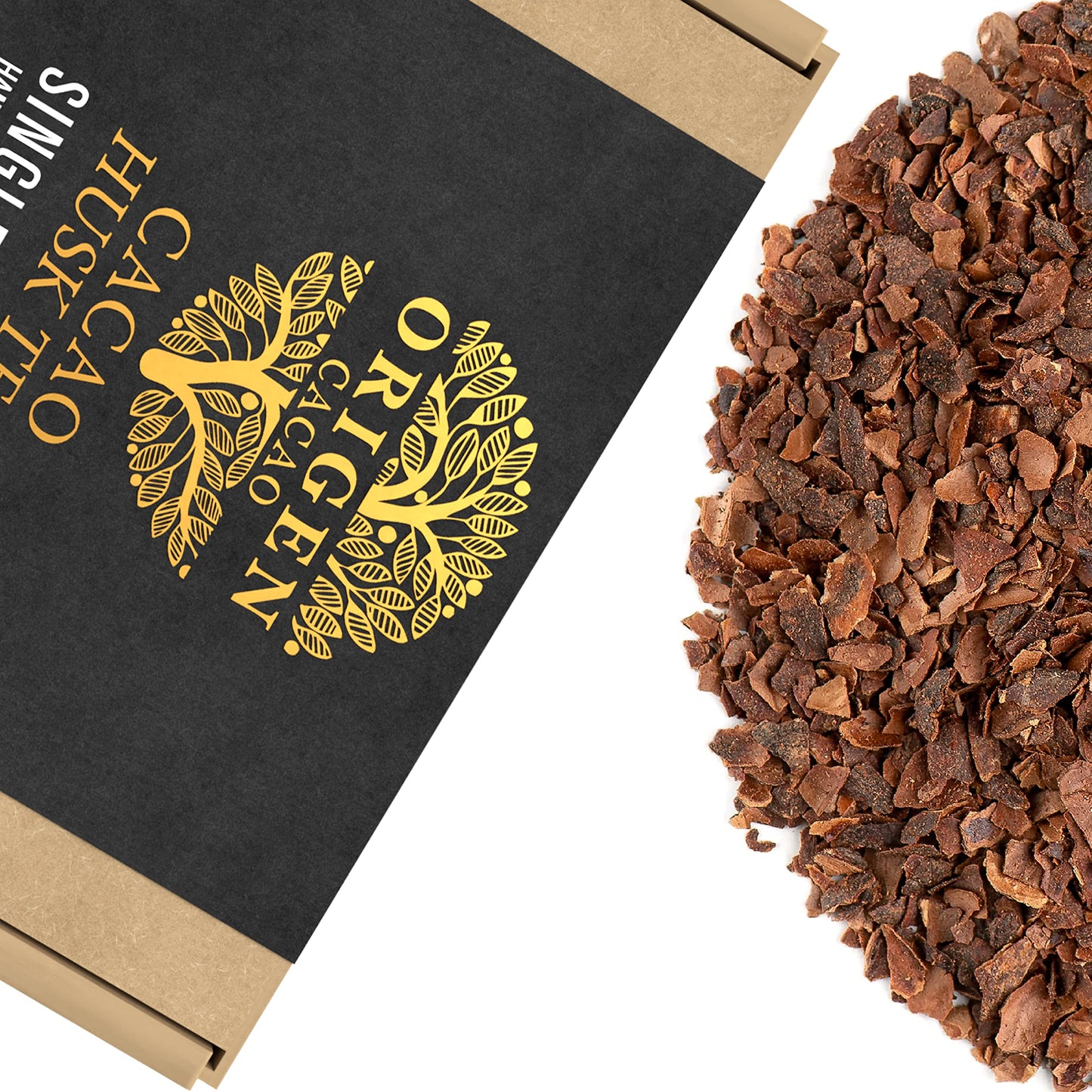 Origen Cacao Husk Tea | 100% Natural Zero Sugar, Caffeine-Free Cacao Shell Tea | Refreshing Coffee Alternative | Irresistibly Delicious Cacao Superfood