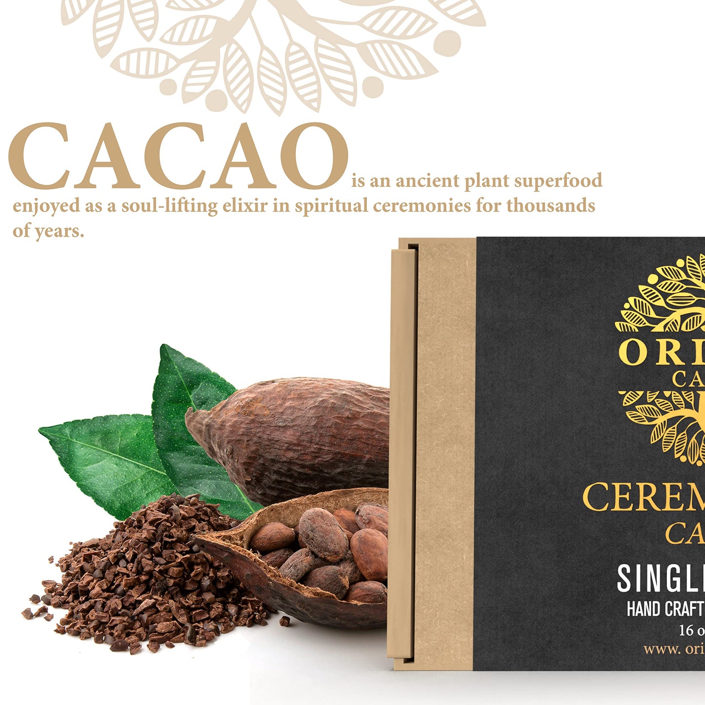 Origen 100% Pure Ceremonial Cacao | 16 Oz Ceremonial Grade Cacao